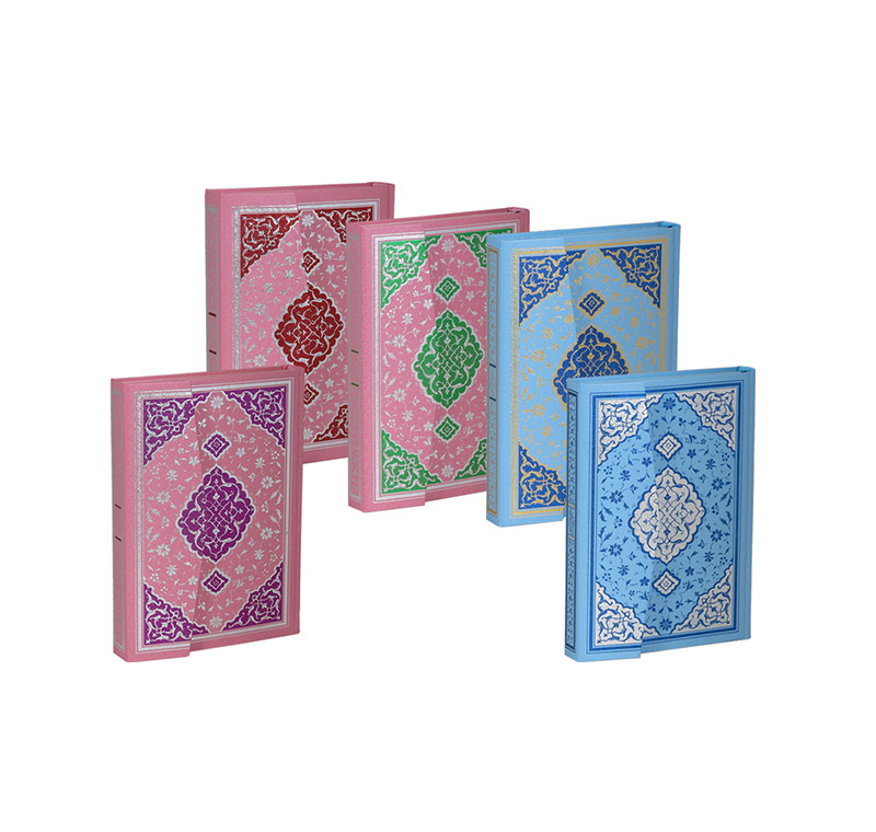 Kuranı Kerim Pembe Mavi Renkli Orta Boy Bilgisayar Hatlı -1327